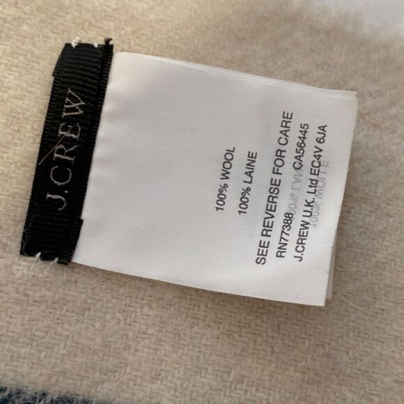 J. Crew Oversize Wool Plaid Fringed Blanket Wrap Scarf New 1475 - Picture 6 of 7